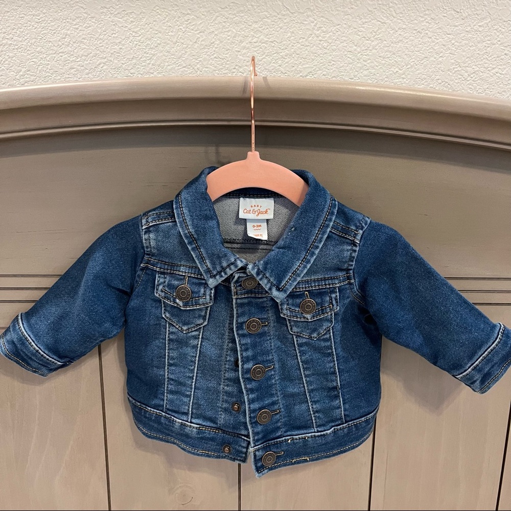 Cat & Jack Baby Denim Jacket - size 0-3M (EUC)